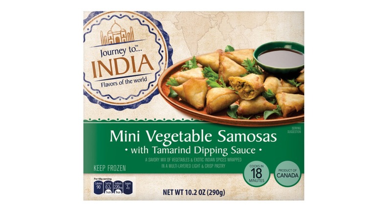 Stock image of Aldi's Journey To India Vegetable Samosas