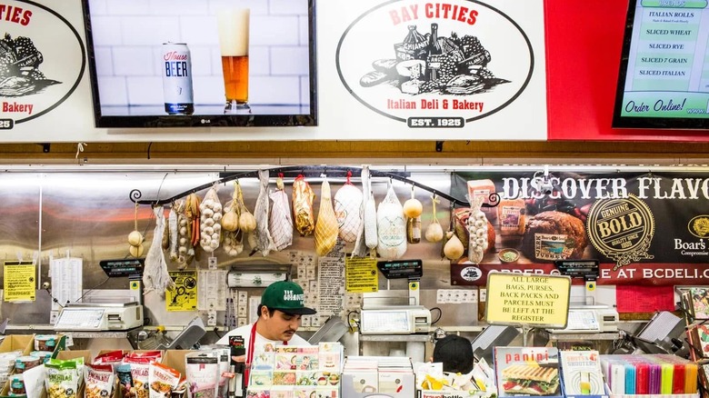Bay Cities Italian Deli & Bakery serving counter.