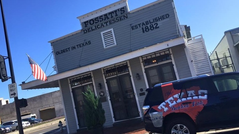 Fossati's Delicatessen's gray wood building, established in 1882.