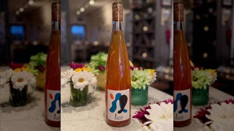 bottle of wine on table