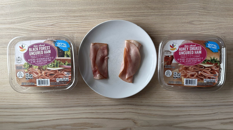 Stop and Shop deli ham on white plate