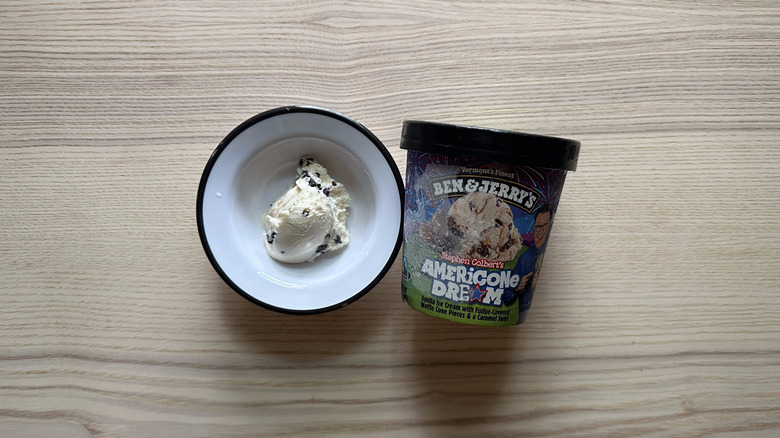 Ben and Jerry's Americone Dream in white bowl