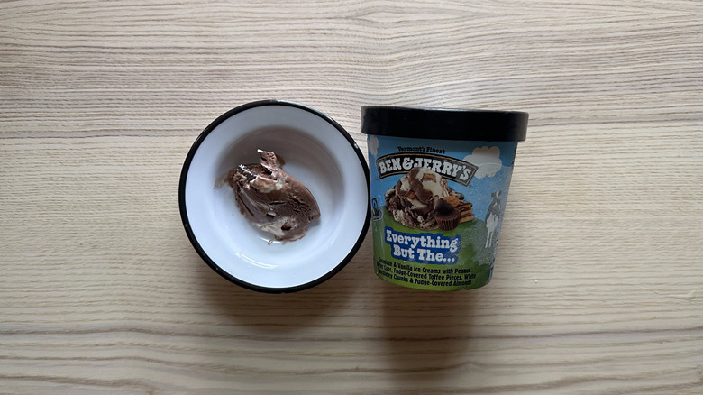 Ben and Jerry's Everything But The... in white bowl