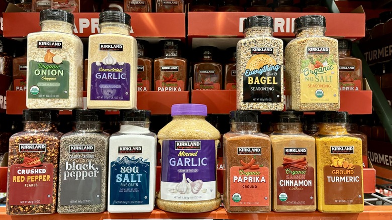 assorted Kirkland spices at Costco