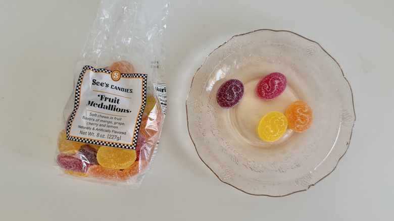 Four Fruit Medallions on a plate