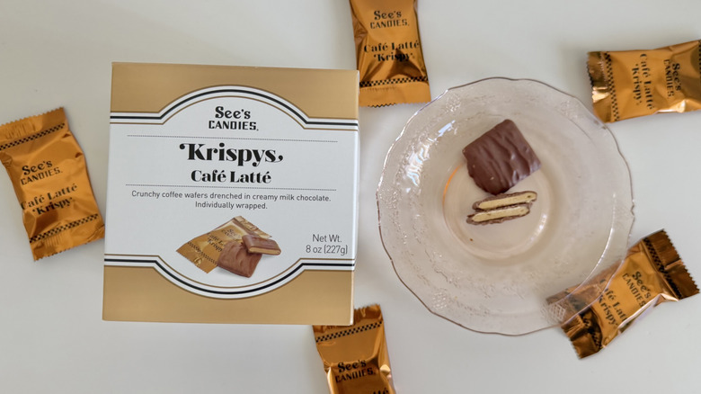 Café Latté Krispys box on a table