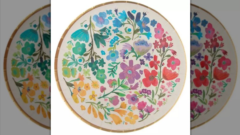 Stock image of Hobby Lobby's Watercolor Floral Paper Plates