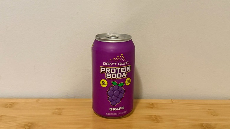 Don't Quit!: Grape protein soda on display