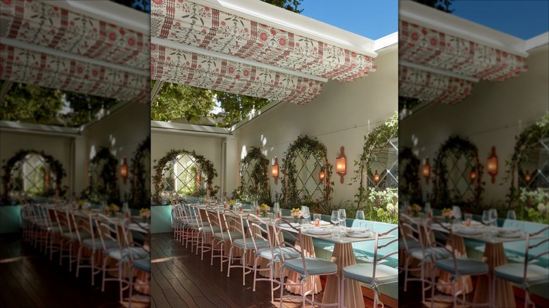 Outdoor terrace seating at Tamarind in London