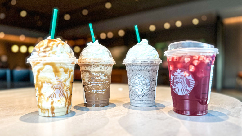 Four Starbucks drinks
