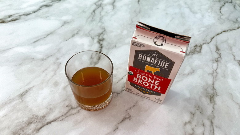 Bonafide bone broth and glass of broth