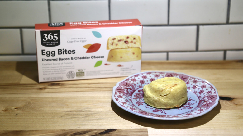 365 Whole Foods Uncured Bacon & Cheddar Cheese egg bite on plate