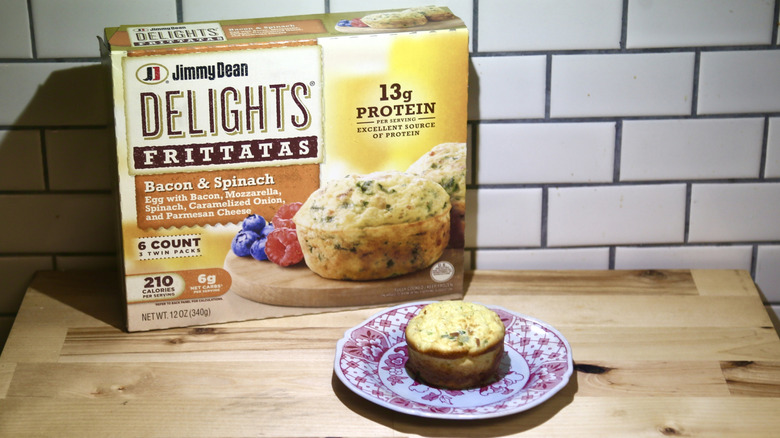 Jimmy Dean Delights Bacon & Spinach egg bite on plate