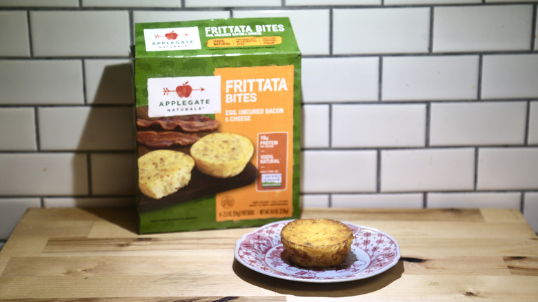 Applegate Egg, Uncured Bacon, & Cheese egg bite on plate