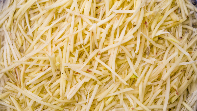 Platter of shredded potatoes