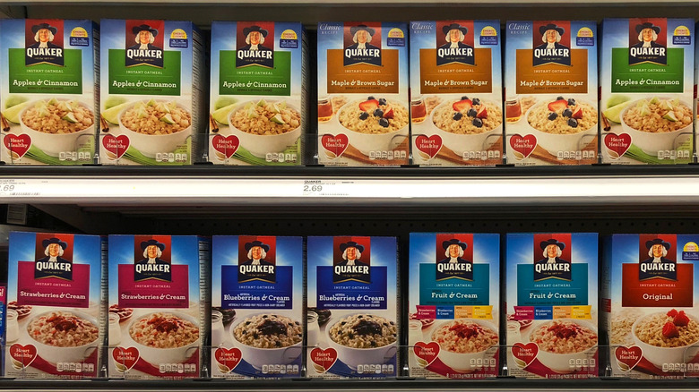 Quaker instant oatmeal on store shelves