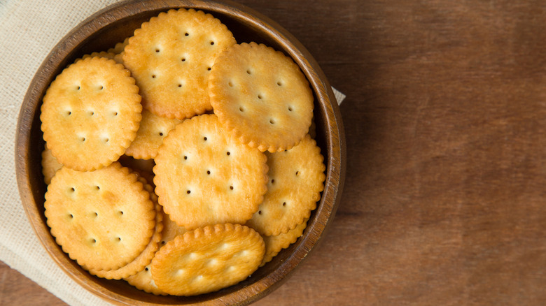 Ritz crackers in a bowl