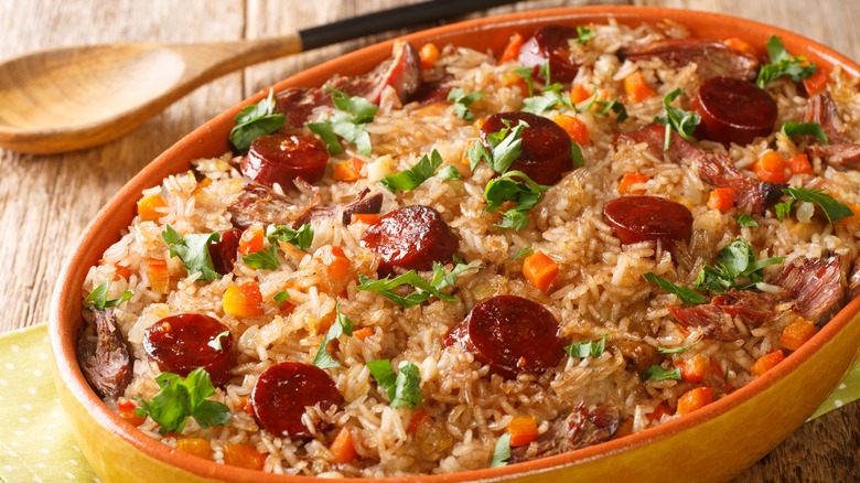 Rice dish with chorizo