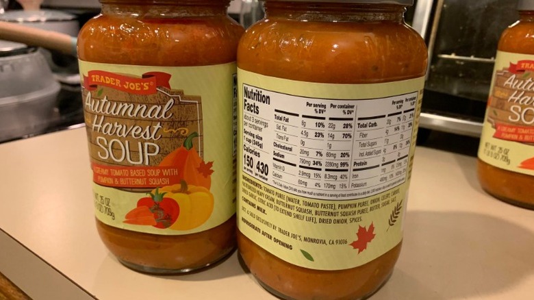 Trader Joe's Autumnal Harvest soup on a counter