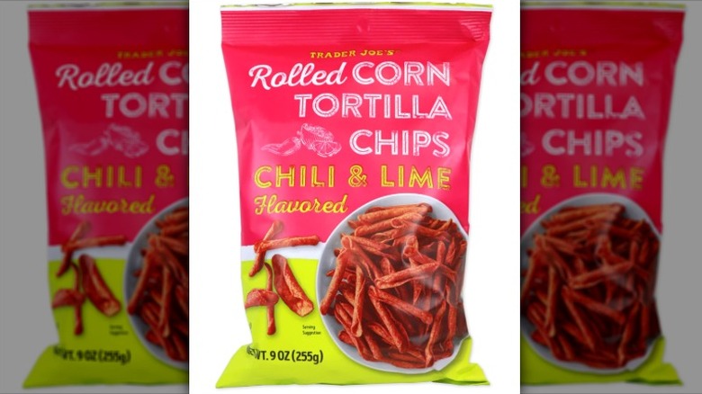 Bag of chili and lime tortilla chips