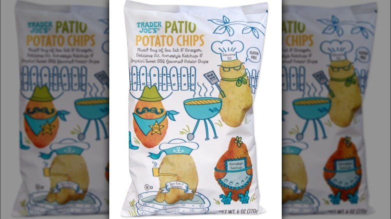 Patio Potato chips on white background