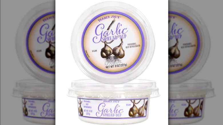 Garlic spread dip on white background