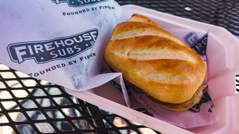 Firehouse Subs sandwich on a paper