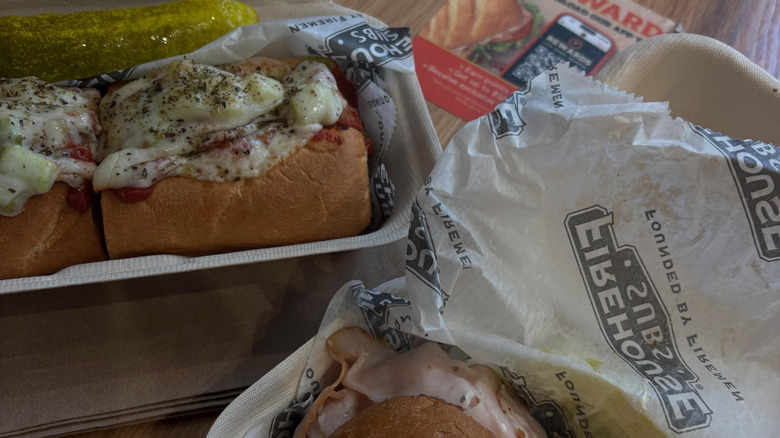 Firehouse Subs hot sandwiches with steamed cheese on top