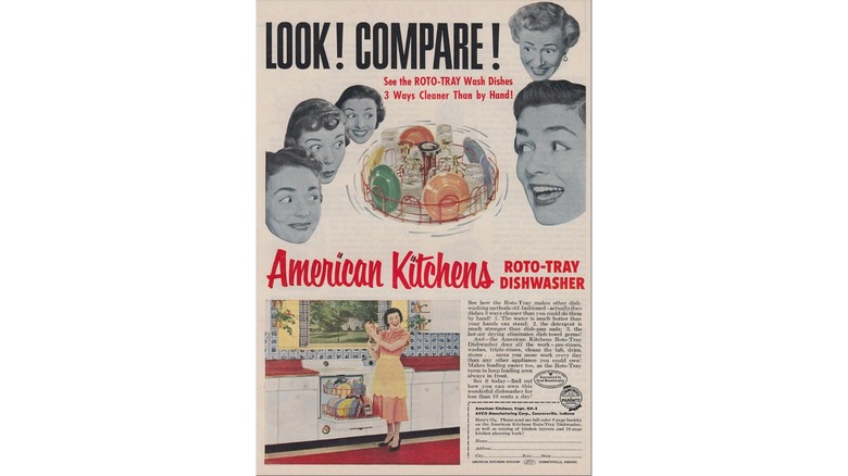 1953 American Kitchens Roto-Tray dishwasher ad