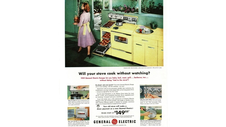 1959 GE General Electric Oven Range print ad