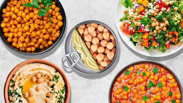 Assorted chickpea dishes