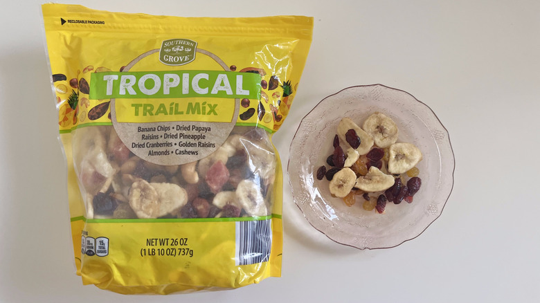 Tropical trail mix on a plate