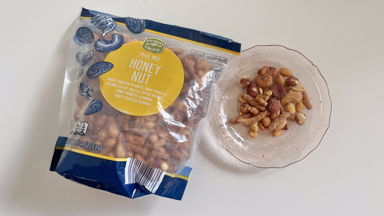 Honey nut trail mix on a plate