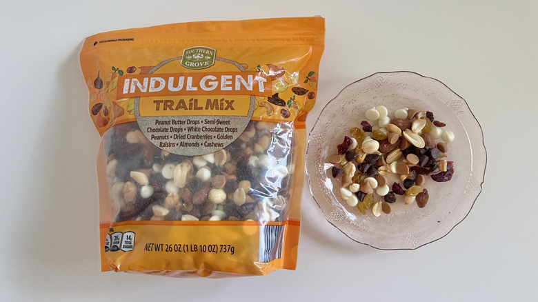 Indulgent trail mix on a plate