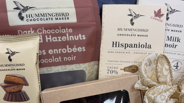 Selection of chocolate items from Hummingbird Chocolate Maker