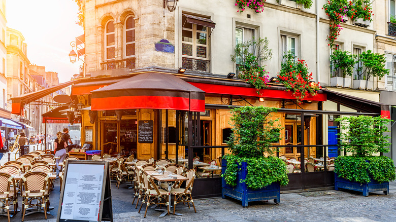 Parisian cafe street 