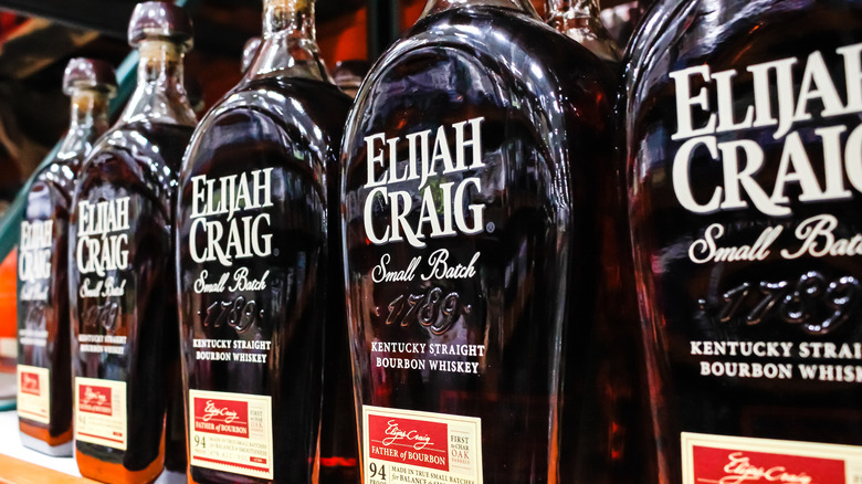 Elijah Craig bottles on shelf