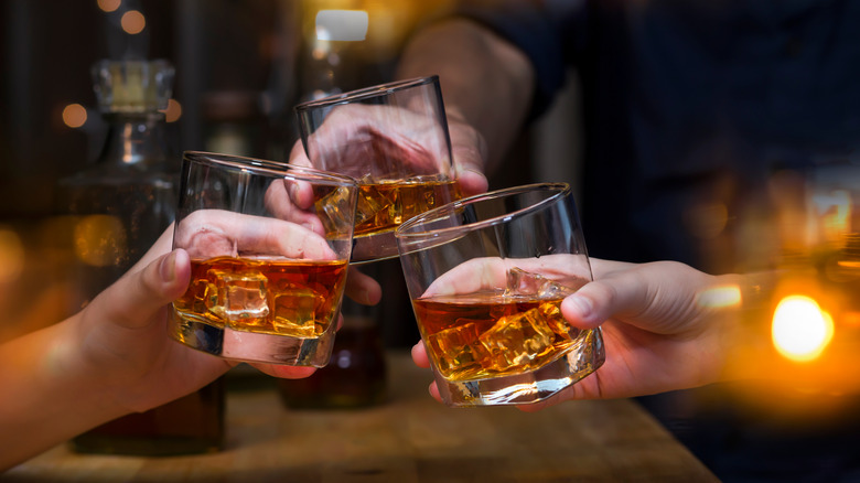 Three glasses of bourbon