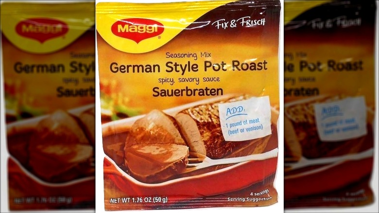 Packet of Maggi German-style sauerbraten pot roast seasoning mix