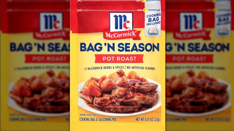 Packet of McCormick bag 'n season pot roast cooking & seasoning mix