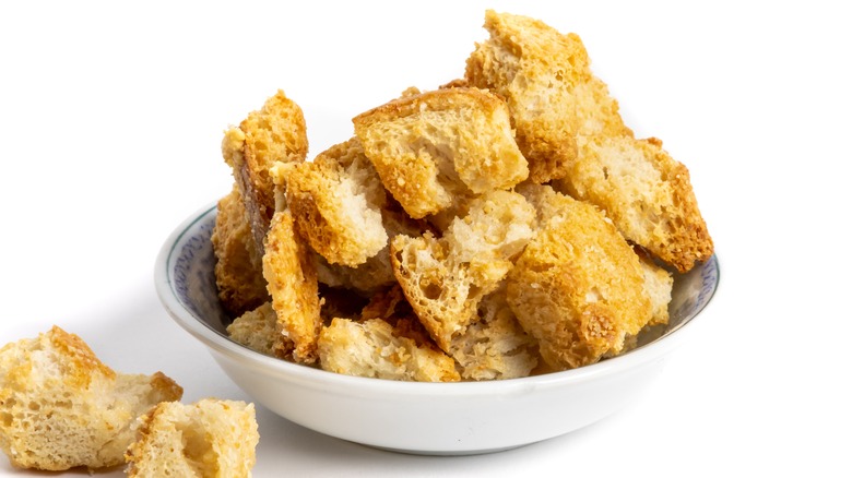 croutons in small dish