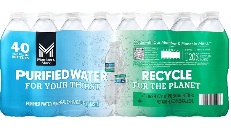Package of Member's Mark purified water bottles