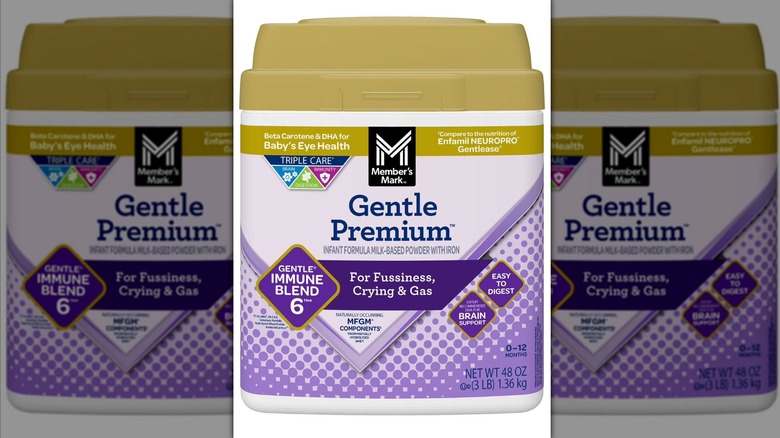 Container of Member's Mark Gentle Premium baby formula