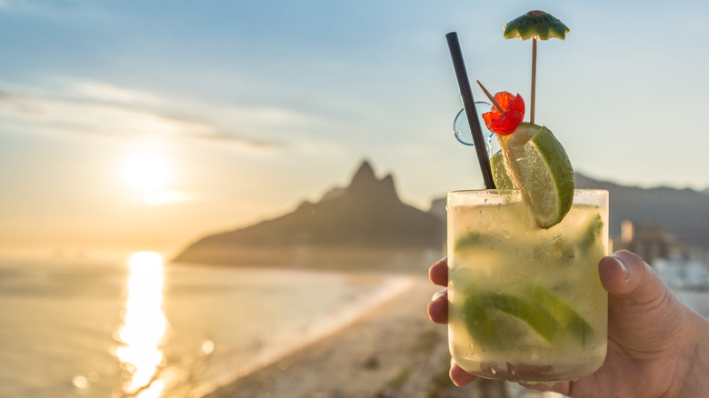 Drink on Rio de Janeiro beach