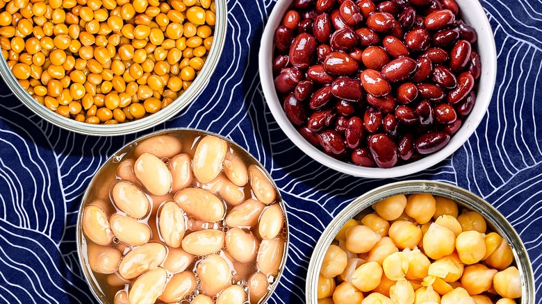 Different types of canned beans