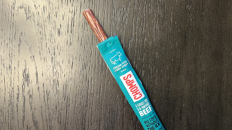 Chomps Italian Style Beef meat stick.