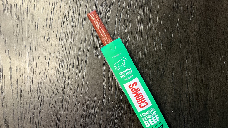 Chomps jalapeno beef meat stick.