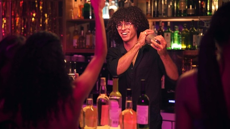 bartender shaking cocktail