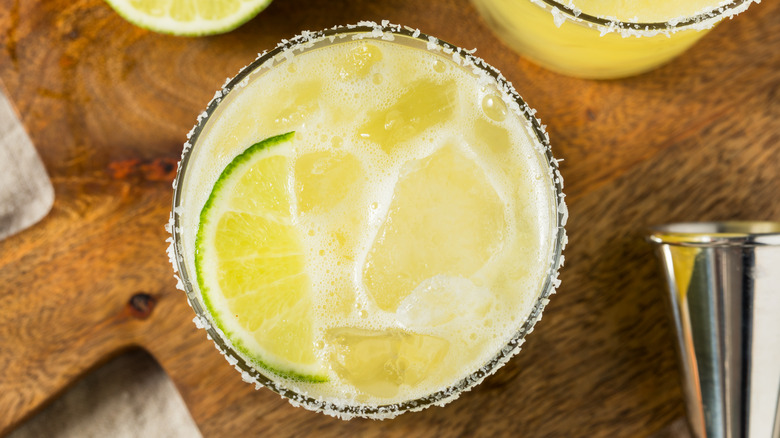 skinny margarita photographed from above