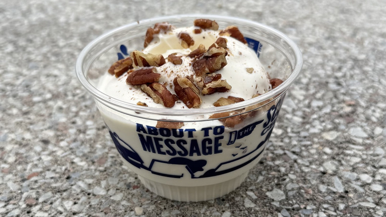 Culver's Butter Pecan Flavor of the Day in a dish.